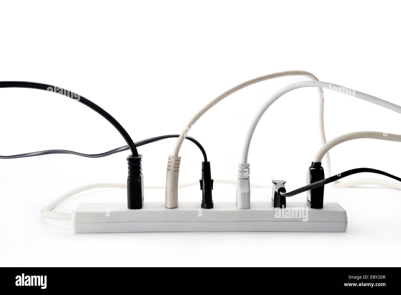 power strip with plugs inserted Stock Photo Alamy