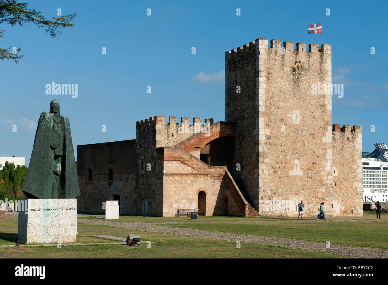 Dominikanische Republik, Santo Domingo, Fortaleza Ozama, Festung, Torre del Homenaje Stock Photo