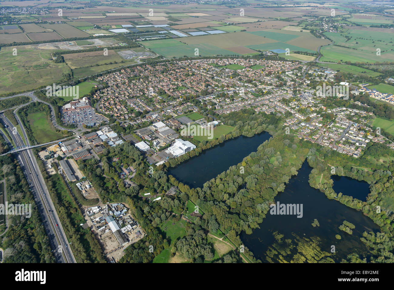 An aerial view of the Cambridgeshire village of Milton and surrounding
