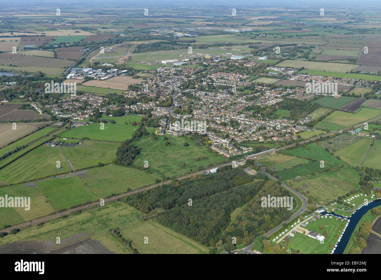 An aerial view of the Cambridgeshire village of Waterbeach and