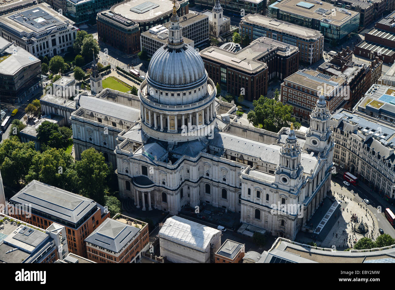 An aerial view of St Paul's Cathedral in London Stock Photo