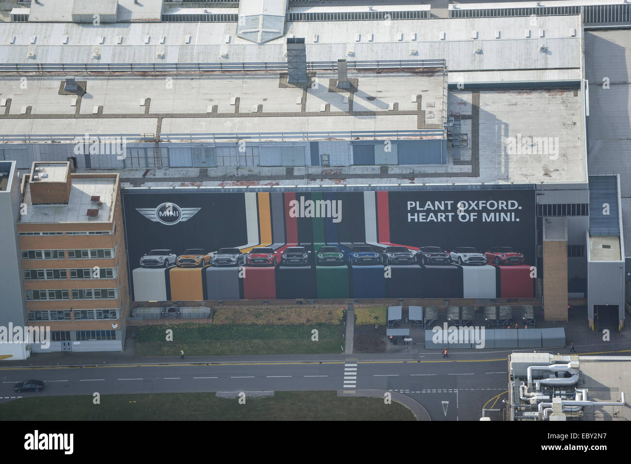 An Aerial View Of An Advertising Sign At The Bmw Mini Factory In