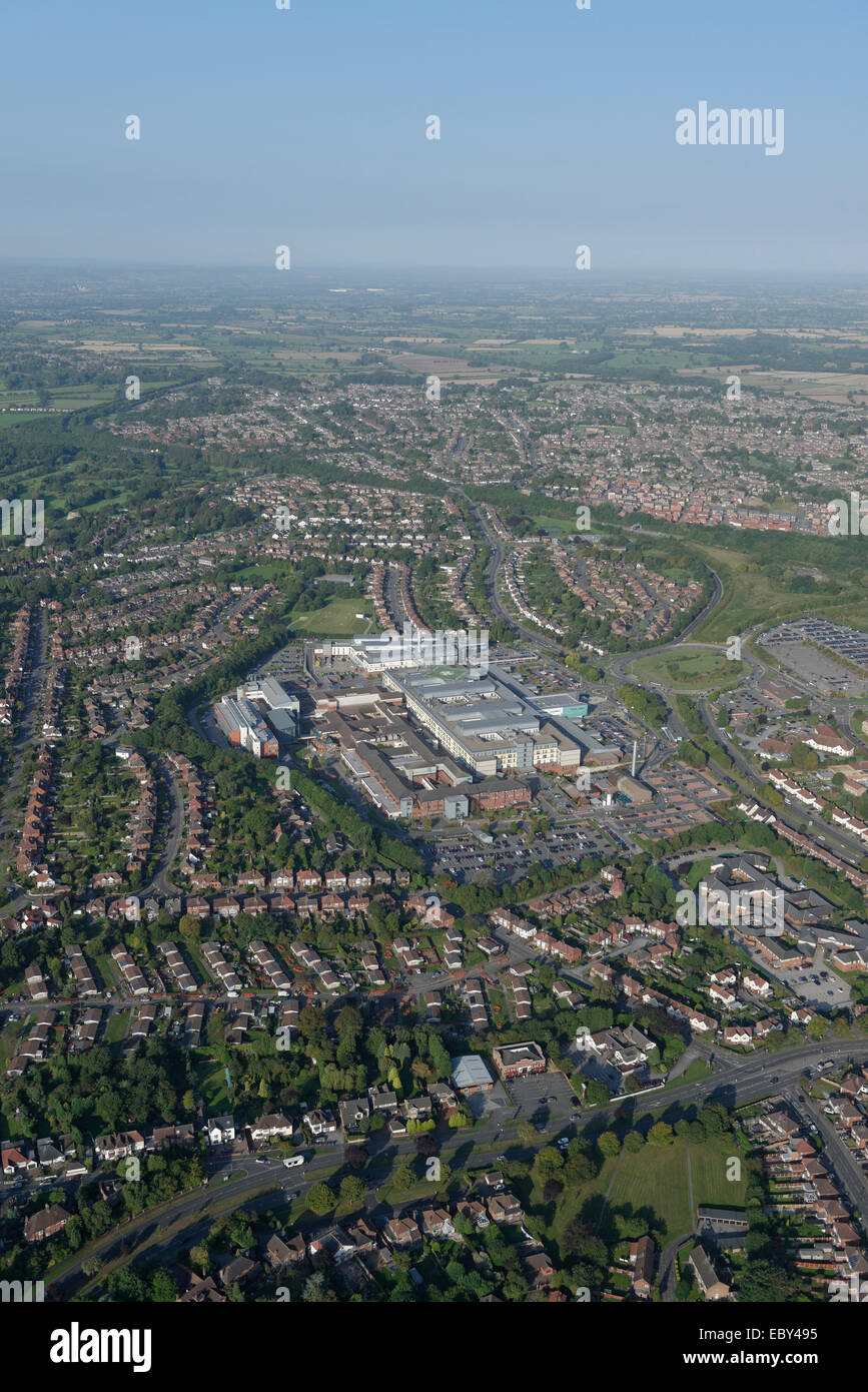 An aerial view of western Derby showing the residential areas around