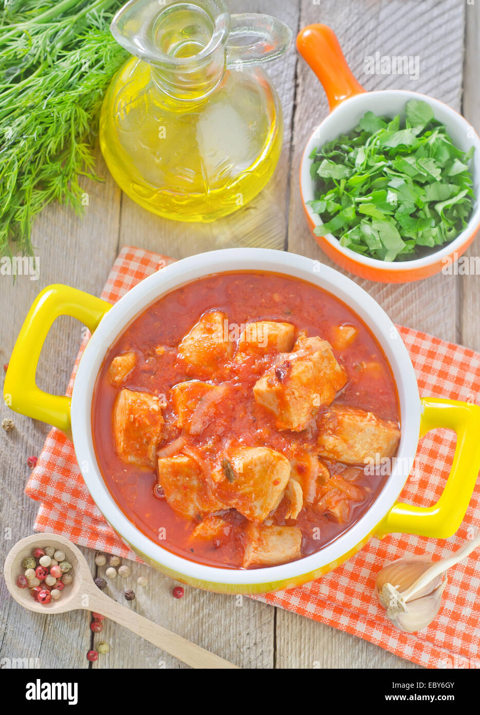chicken with sauce Stock Photo - Alamy