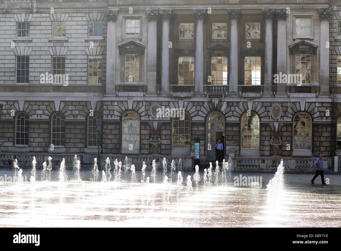 water display at Somerset House courtyard London England Stock Photo