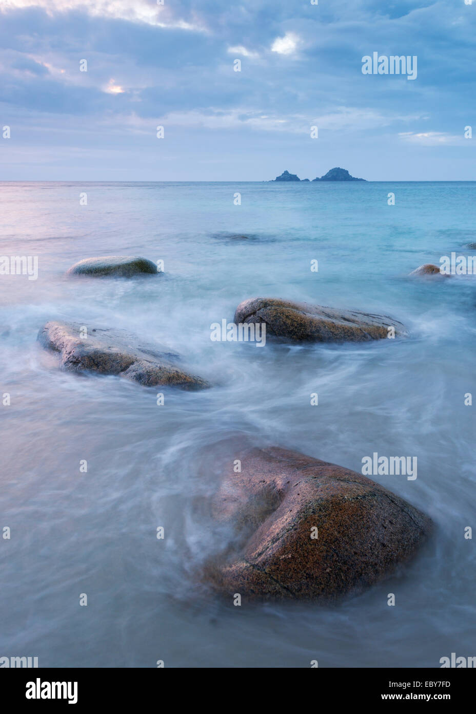 Cornish seascape, Porth Nanven, Cornwall, England. Autum (September) 2013. Stock Photo