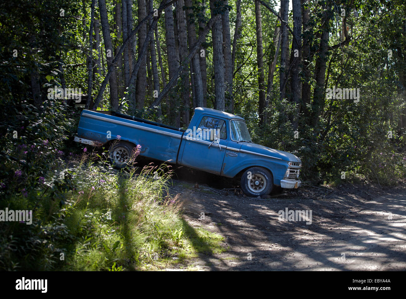 A wreck left behind in Alaska, USA Stock Photo