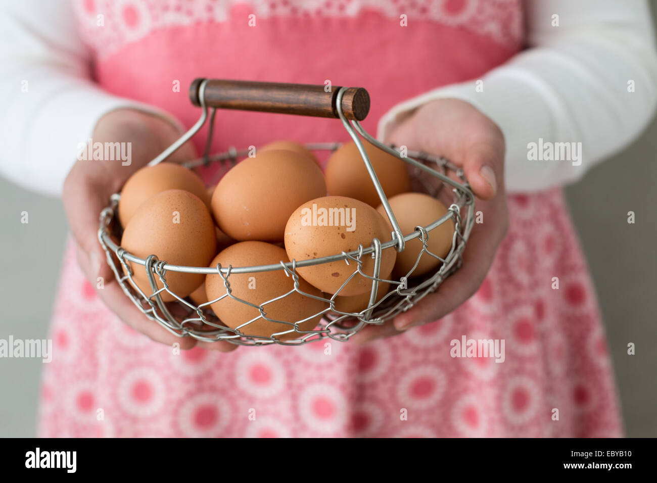 Organic brown eggs Stock Photo