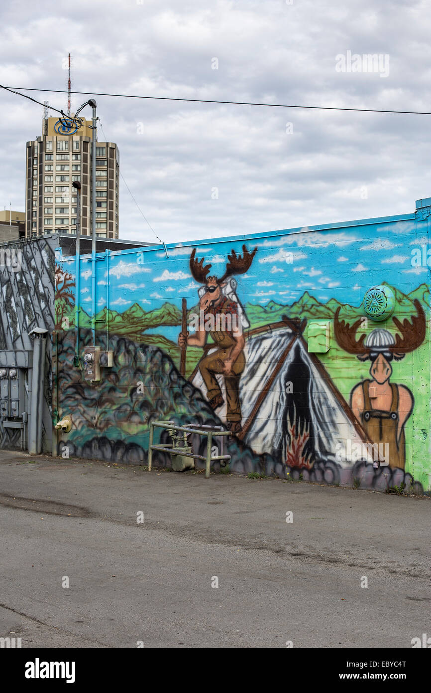 A mural on a wall in Anchorage, Alaska, USA Stock Photo Alamy