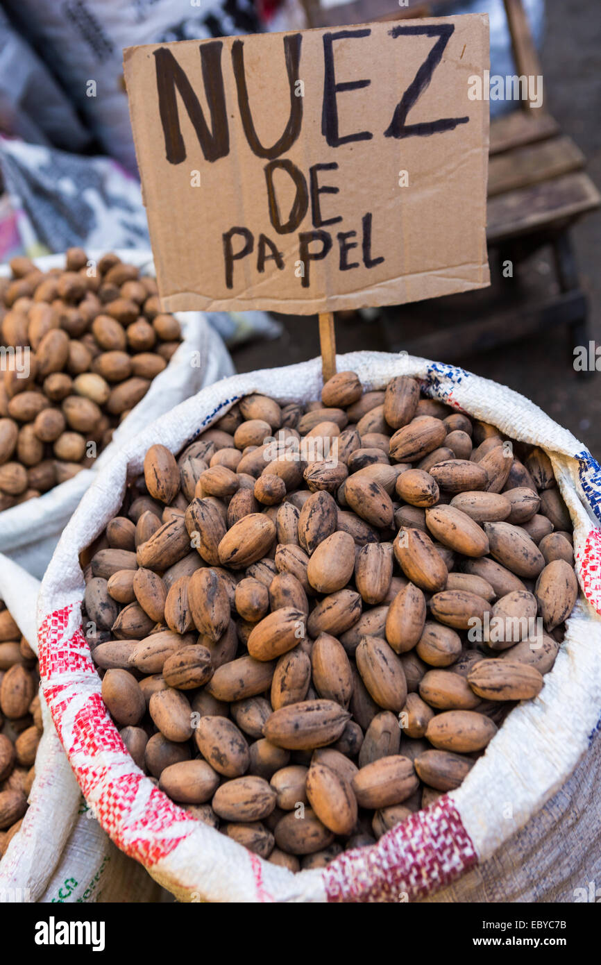 Pecans in the shell for sale at the Benito Juarez Market in Oaxaca