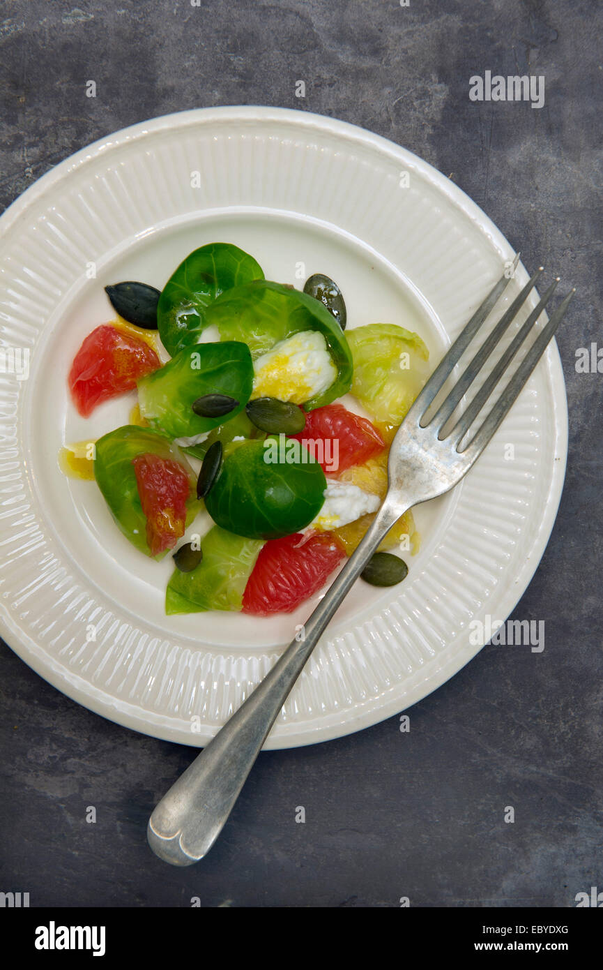 Brussels sprouts and dishes. Stock Photo