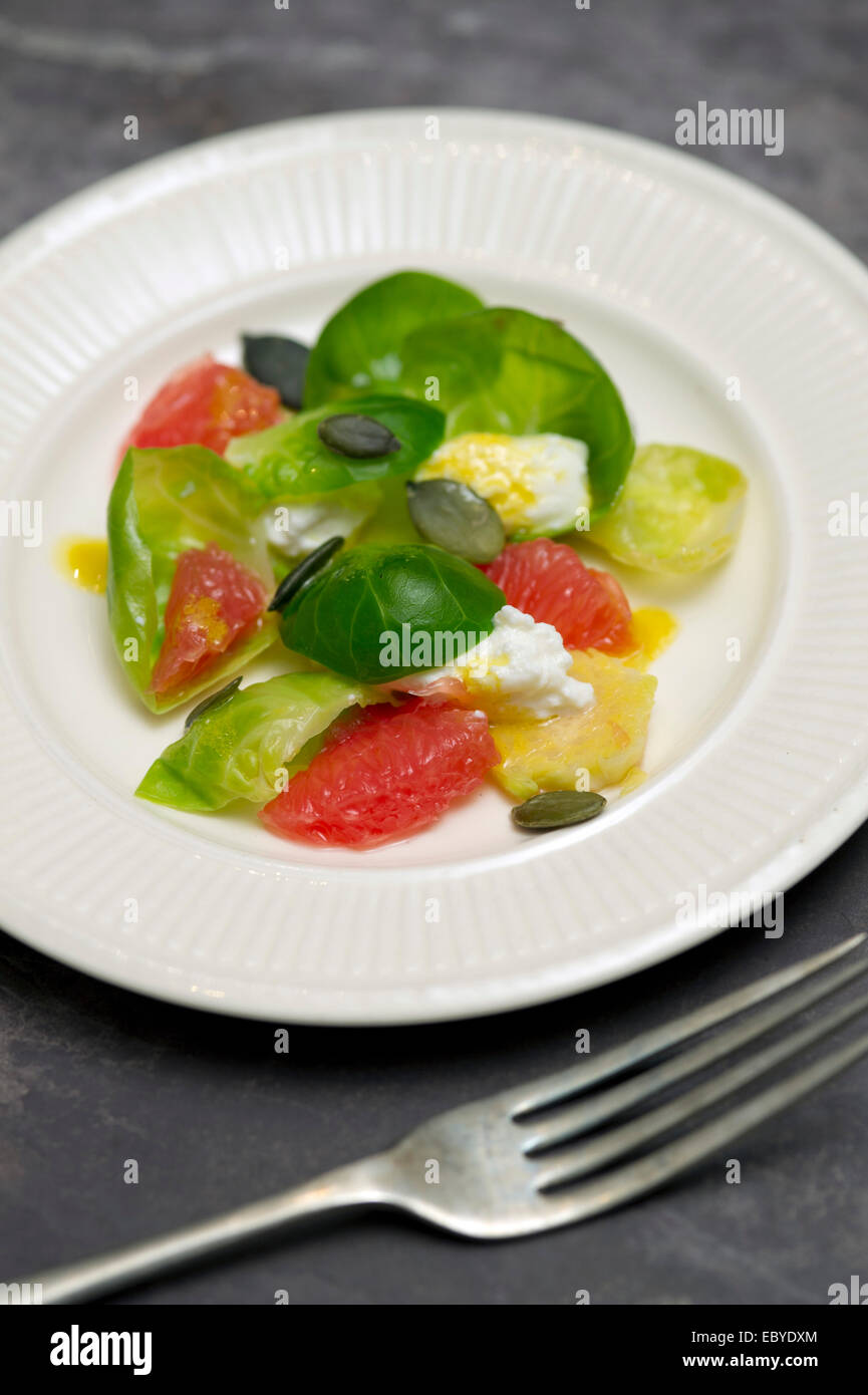 Brussels sprouts and dishes. Stock Photo