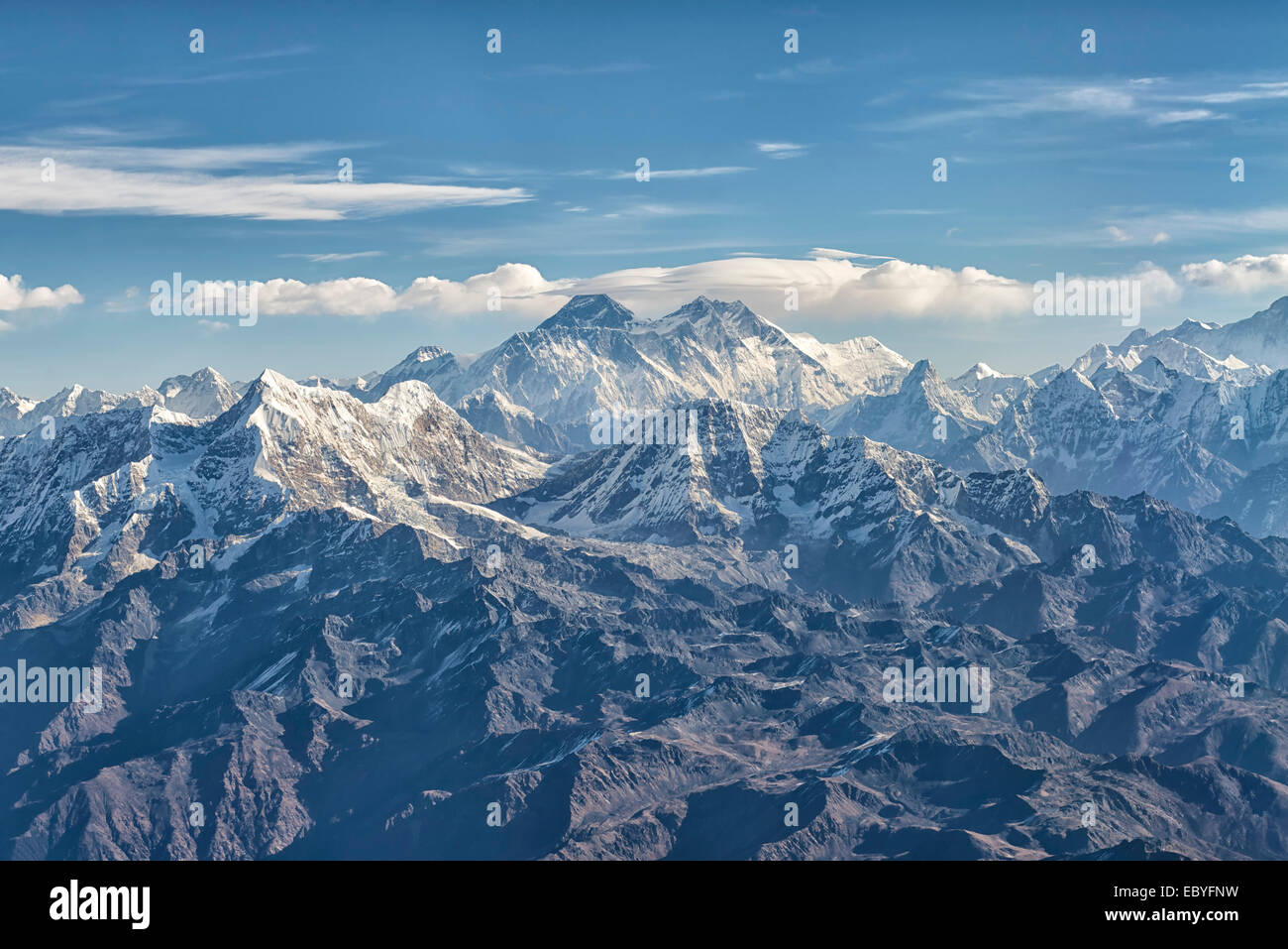 Mount Everest in Mahalangur, Nepal Stock Photo