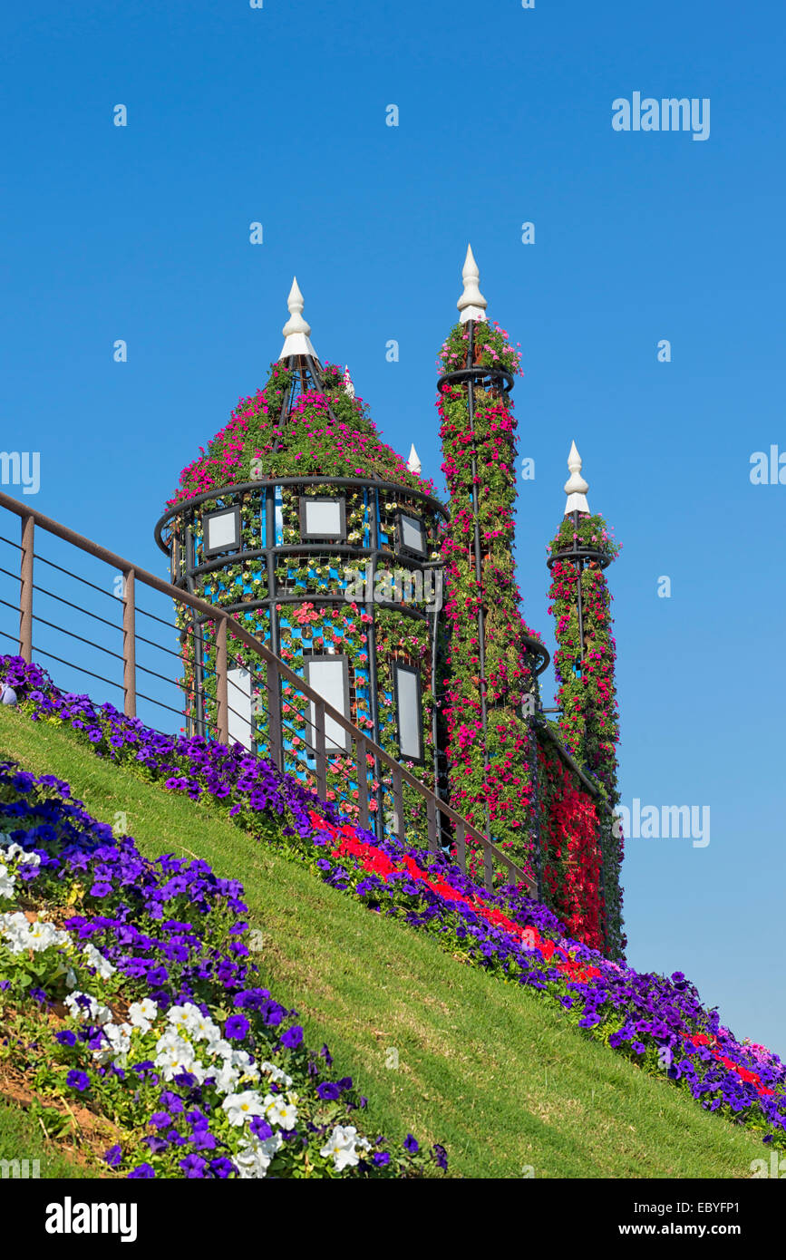 Flower Castle at Miracle Garden in Dubai, UAE Stock Photo Alamy