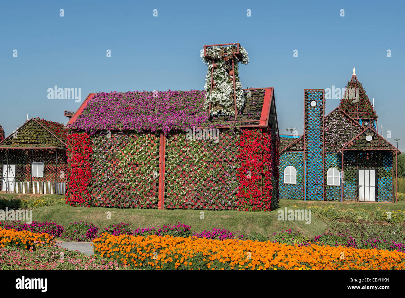 Flower Houses at Miracle Garden in Dubai, UAE Stock Photo Alamy