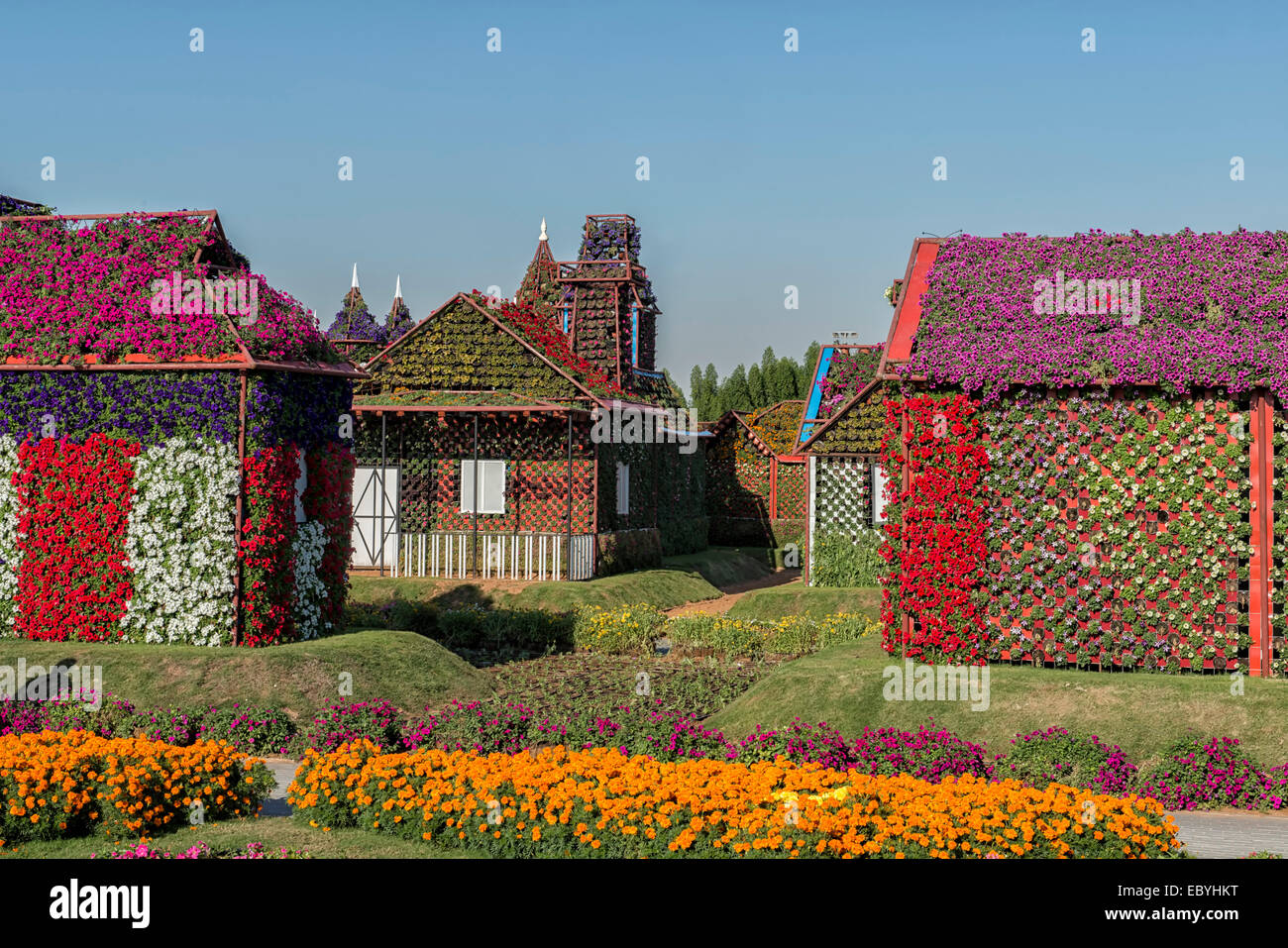 Flower Houses at Miracle Garden in Dubai, UAE Stock Photo Alamy