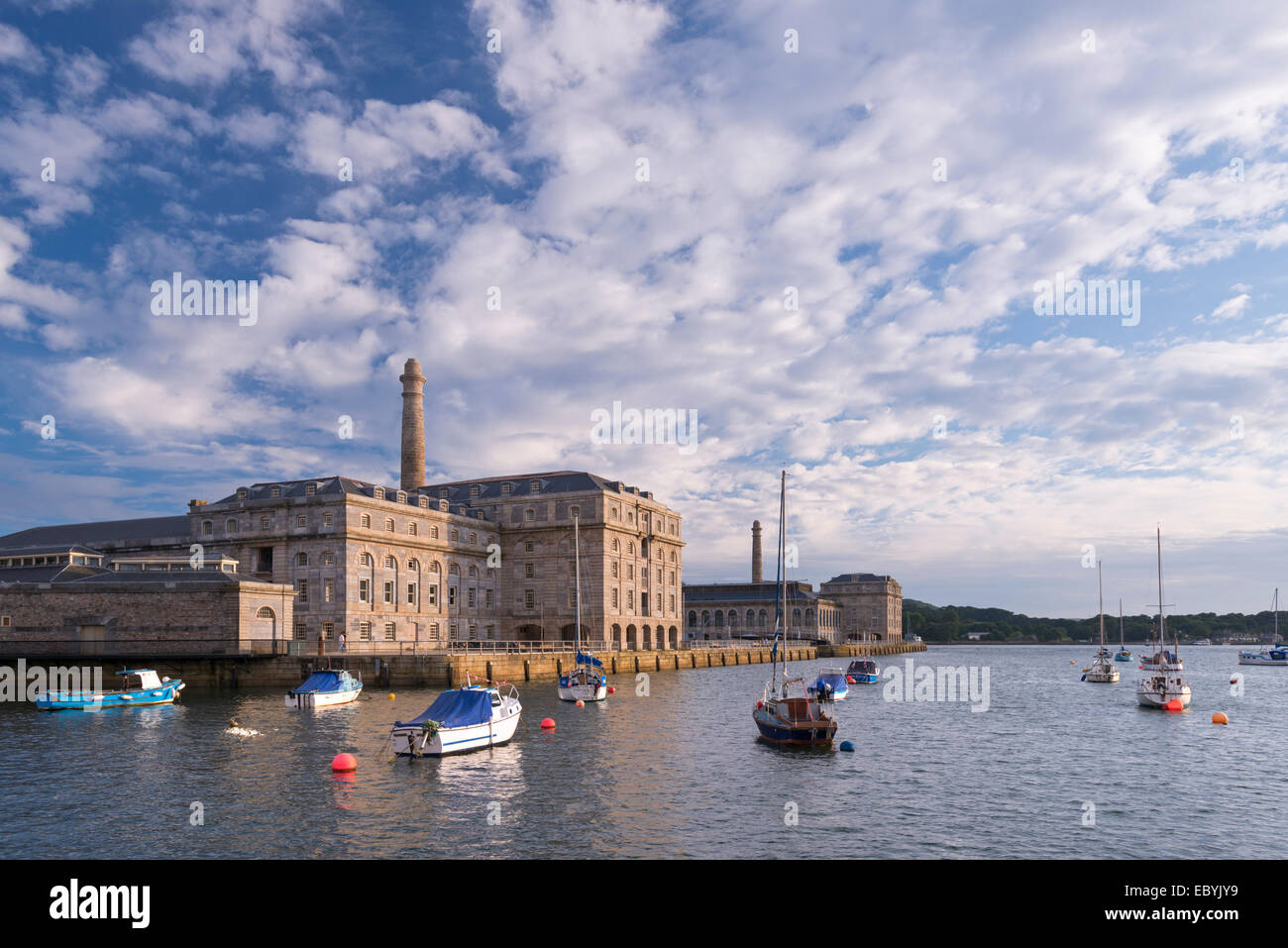 Royal William Victualling Yard buildings in Plymouth, Devon, England. Summer (June) 2014. Stock Photo