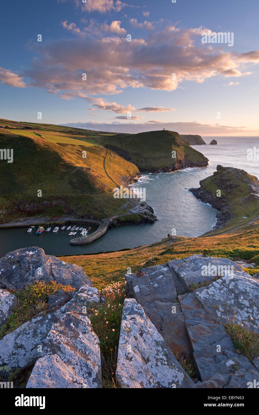 Boscastle Harbour From The Coast Path, Cornwall, England. Summer ...