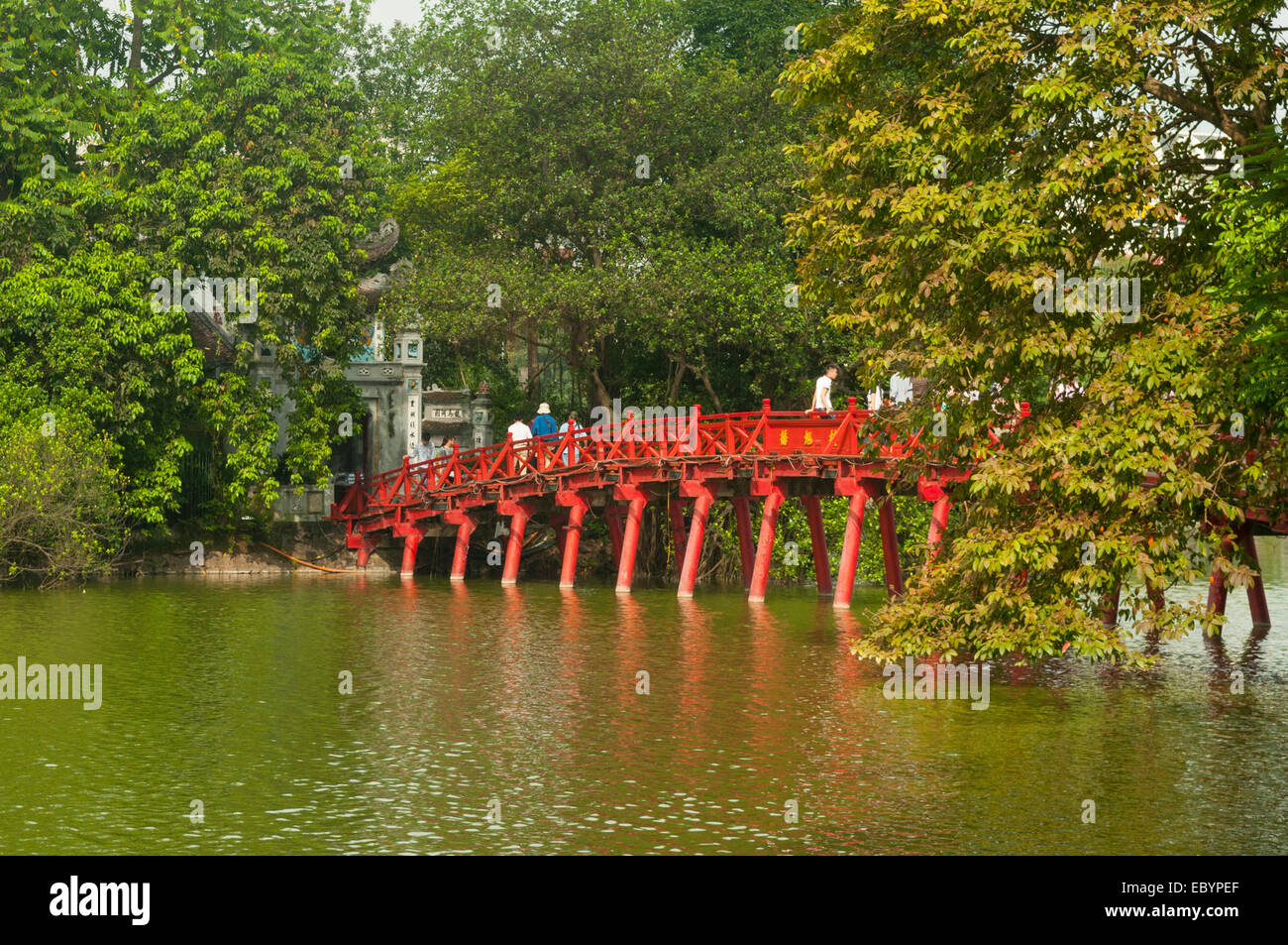 Bridge to Ngoc Son Temple, Hanoi, Vietnam Stock Photo
