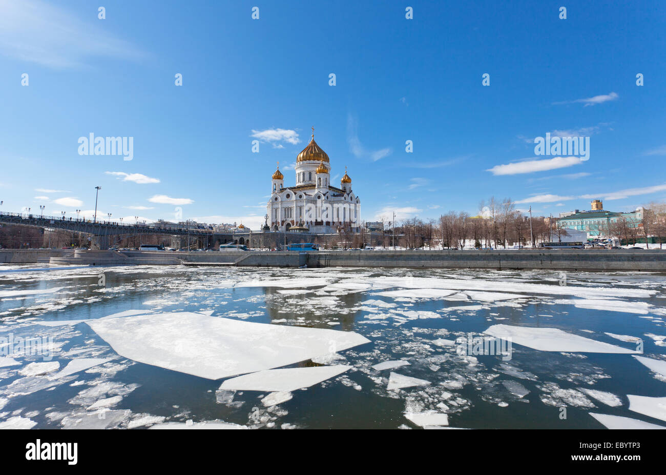 Cathedral of Christ the Saviour  in Moscow in the spring Stock Photo