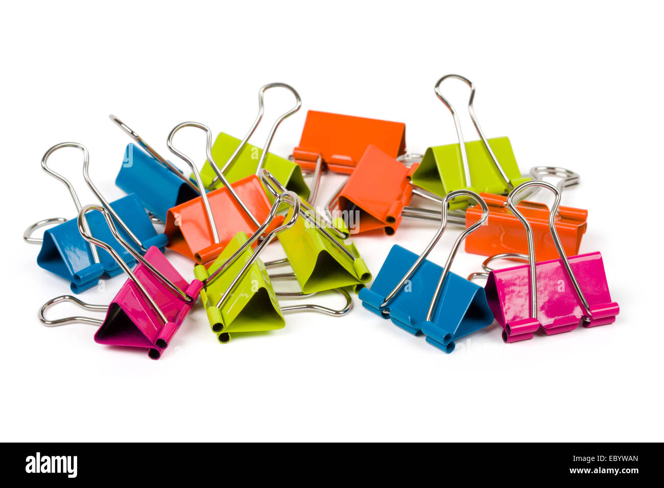 Heap of binder clips isolated on white Stock Photo Alamy