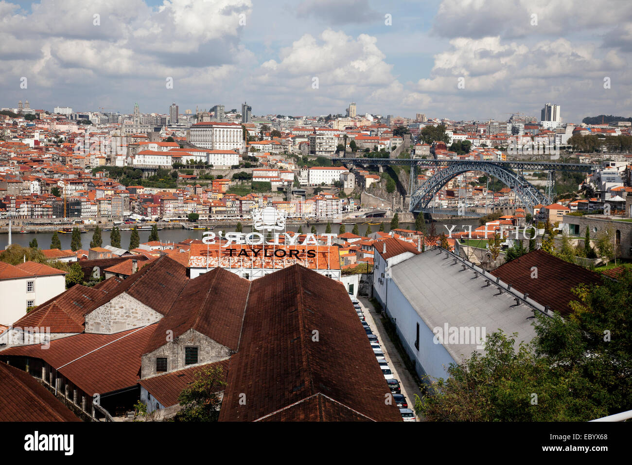 Taylor's Port cellars roof tops in Porto. Portugal Stock Photo Alamy