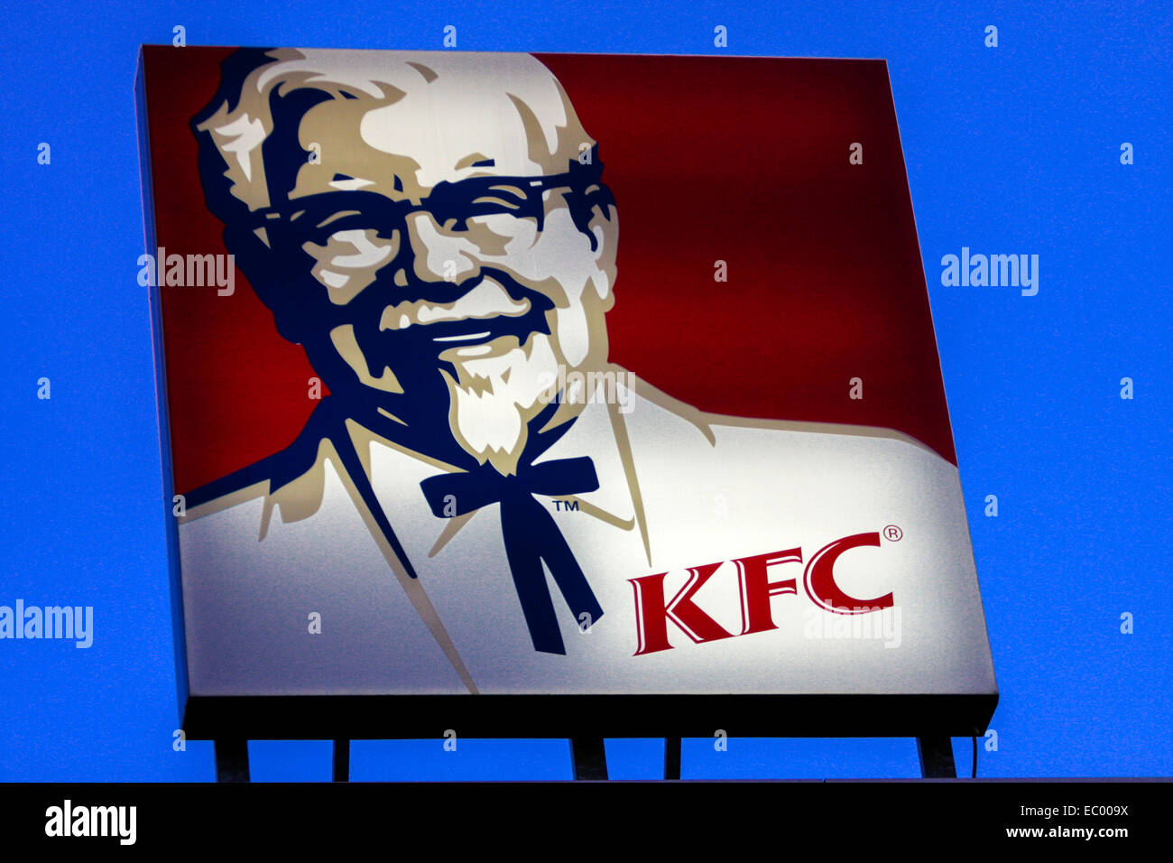 Kfc Logo Kfc Sign Ad Prague Czech Republic Stock Photo Alamy