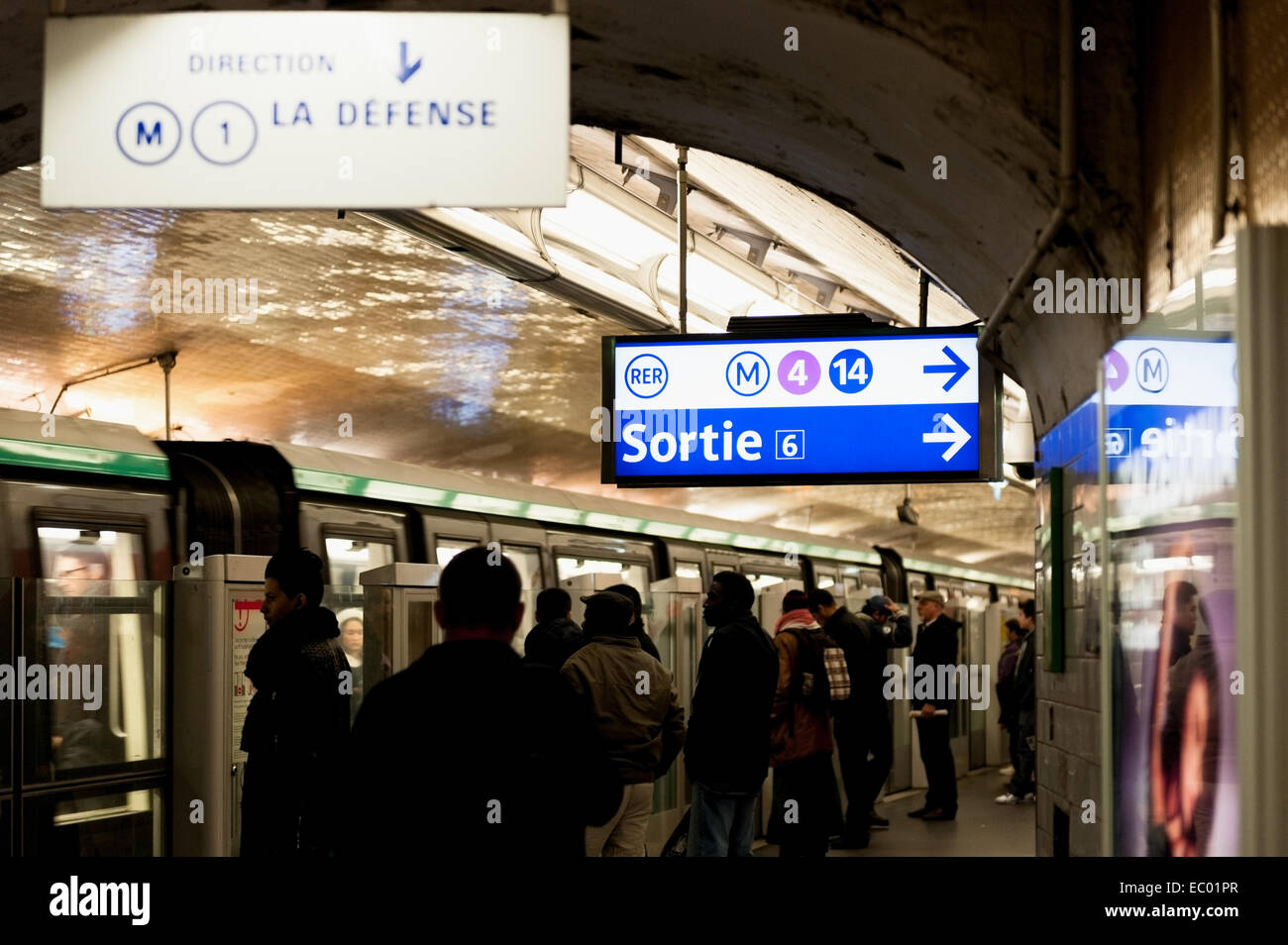 Paris Metro station Stock Photo