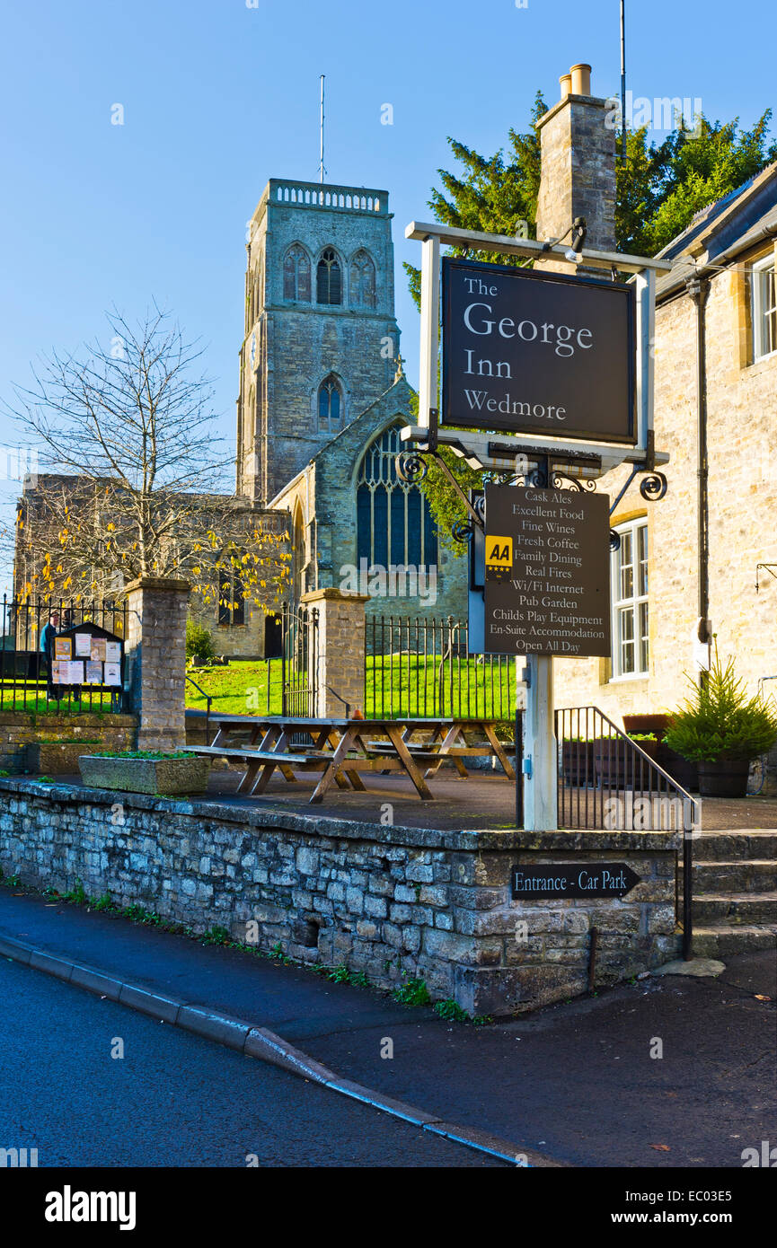 St Mary's Church and the Hotel, in the village of Wedmore