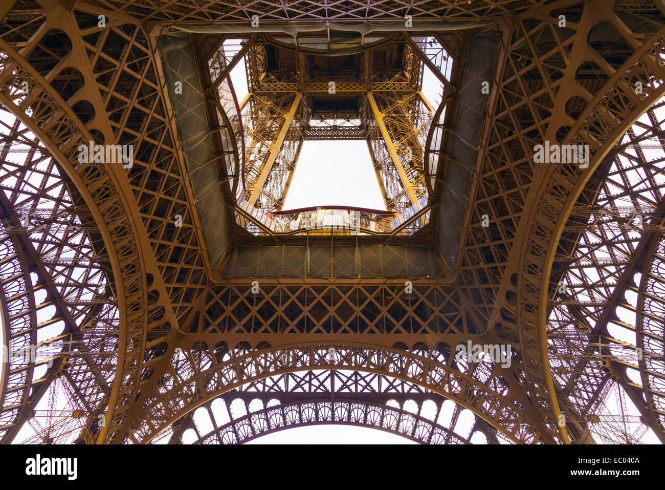 Details of the iron structure of the Eiffel Tower. Paris, France. Stock Photo