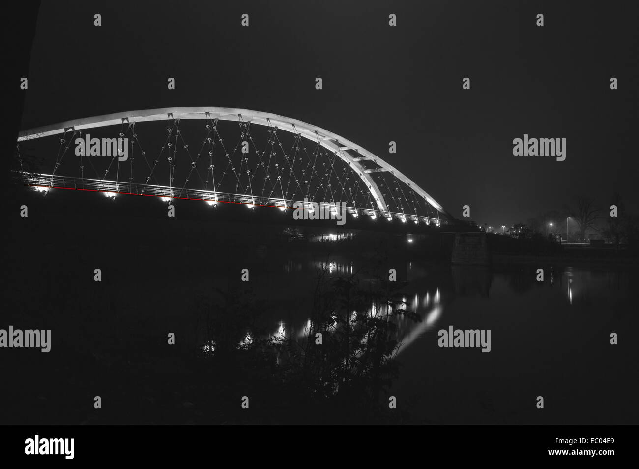 Arch-bridge by night Stock Photo