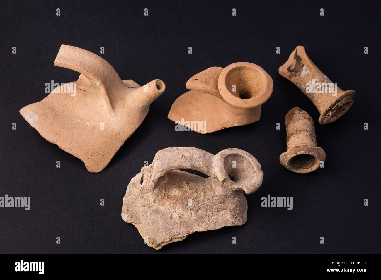 rest of ancient roman vases found near Rome sea Stock Photo