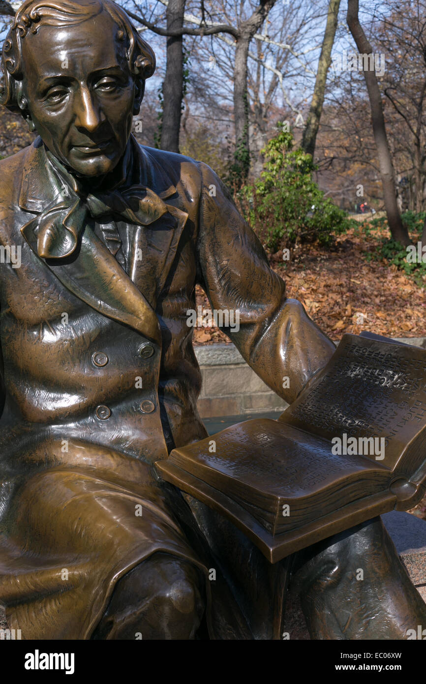 Statue of Hans Christian Andersen in Central Park in New York City