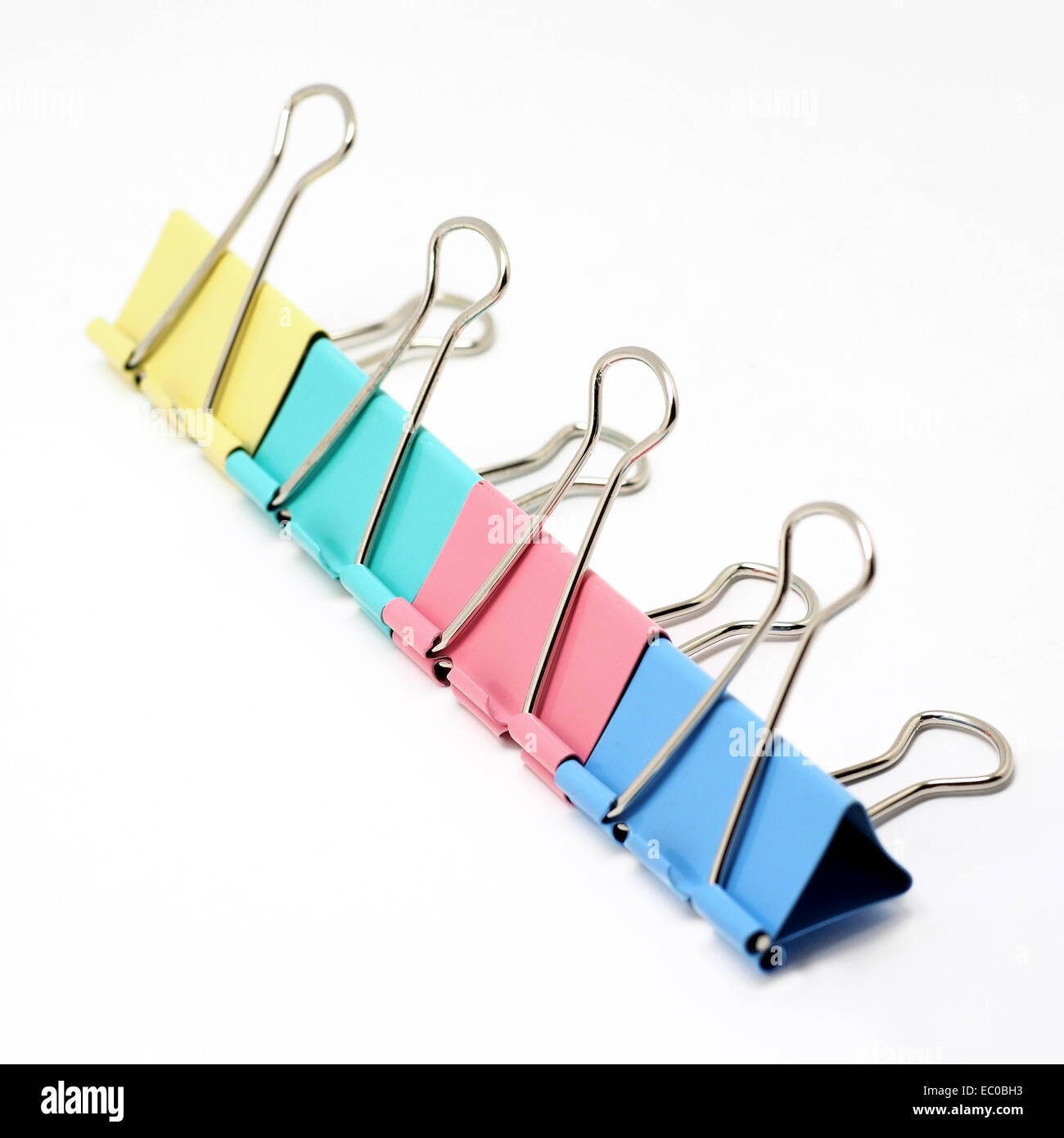 colorful  binder clip isolated on white background Stock Photo