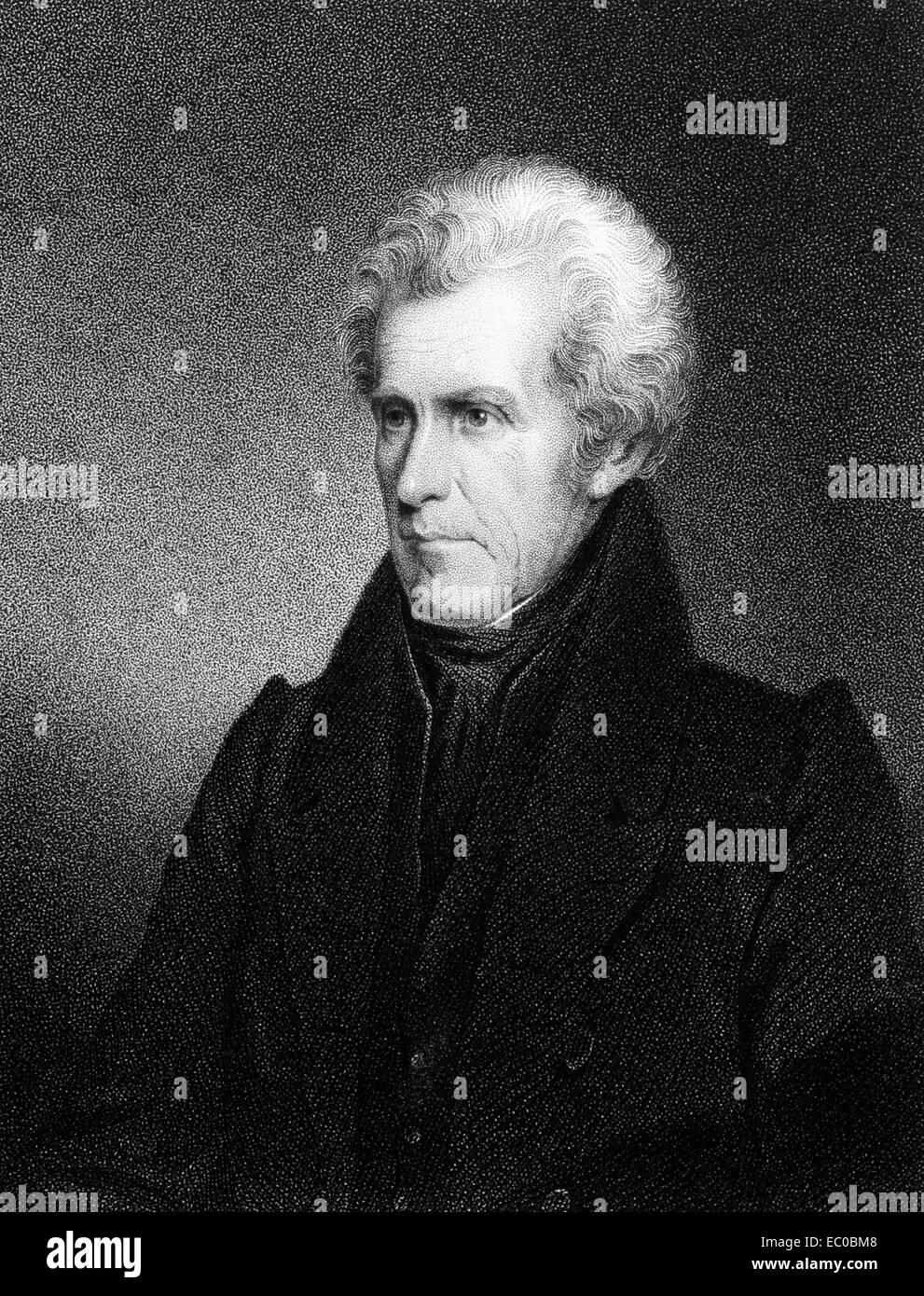Andrew Jackson (1767-1845) on engraving from 1834. 7th President of the United States during 1829–1837. Stock Photo