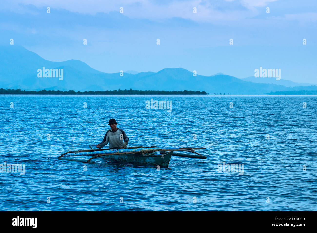 Palawan fisherman early morning Stock Photo