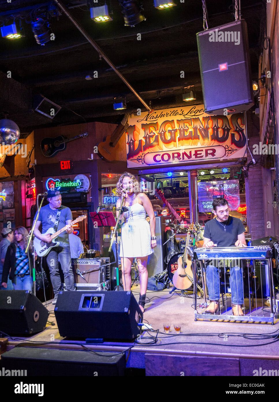 Tennessee, Nashville, Downtown, The District, Broadway, Legends Corner, music venue bar honky tonk Stock Photo