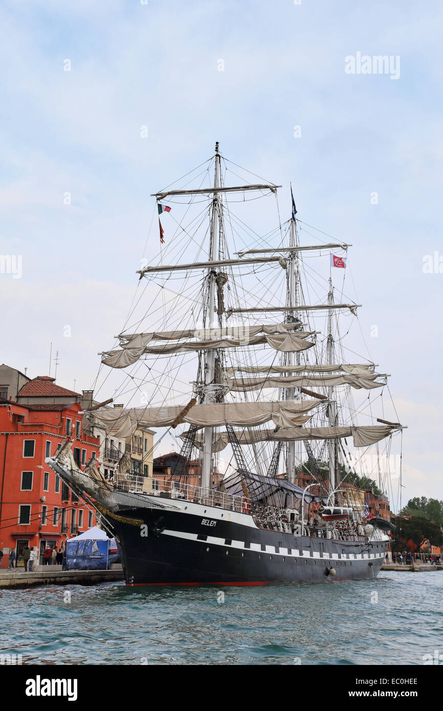 The French Three Masted Barque Belem Built 1896 Training Tall Ship Stock Photo Alamy