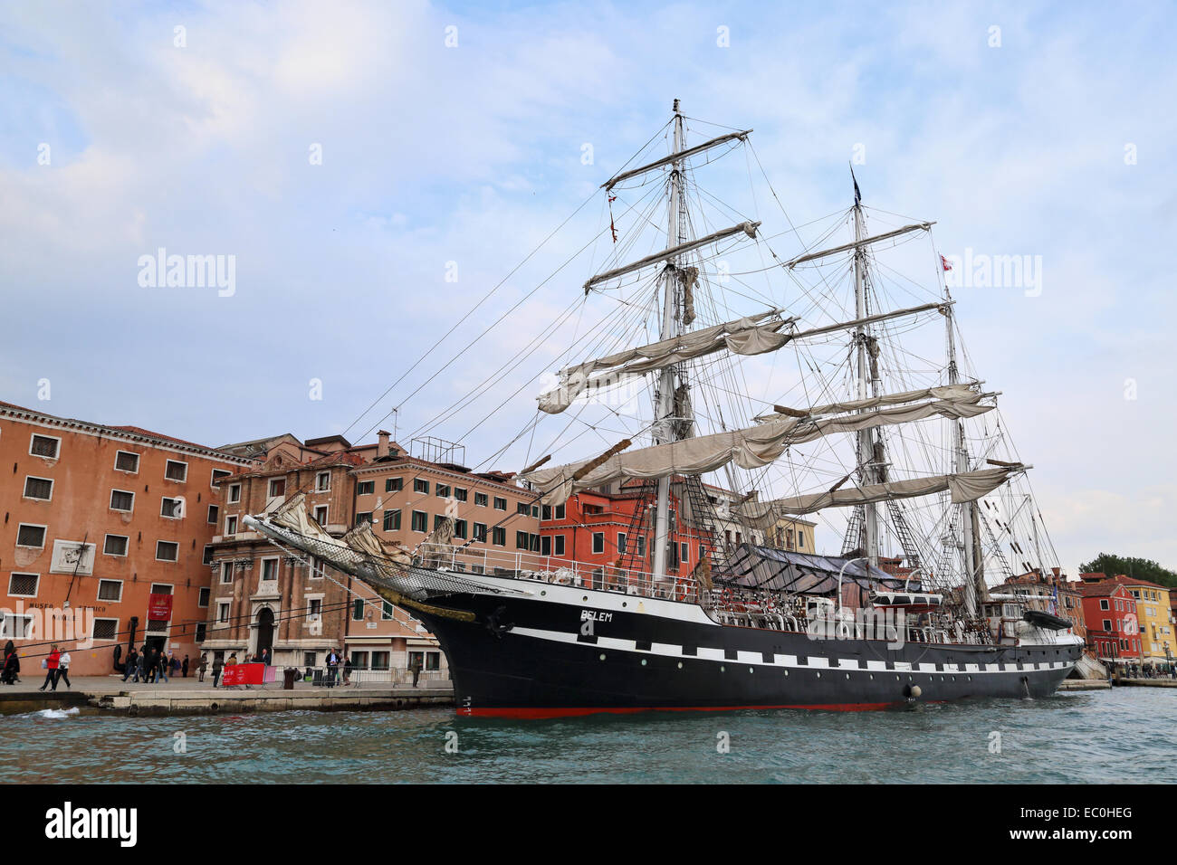 The French three masted barque Belem built 1896 - training tall ship Stock Photo