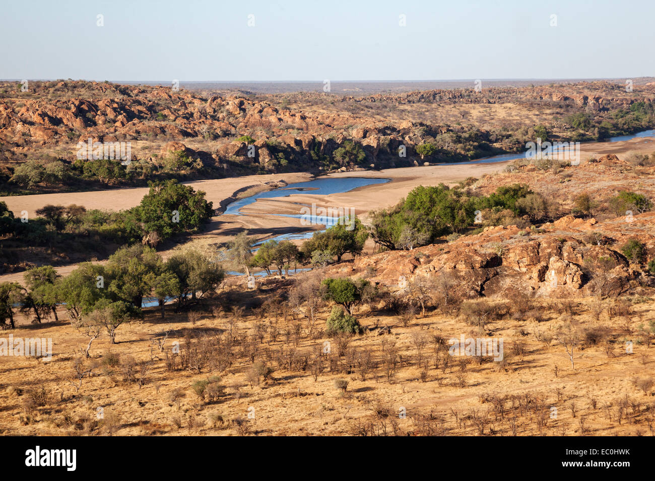Mapungubwe National Park, view of Limpopo and Shashi river confluence ...