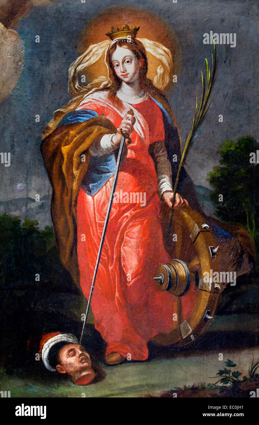 Santa Catalina de Alejandría - Saint Catherine of Alexandria by Alonso Antonio Villamor 1661-1726 Spain Spanish Stock Photo