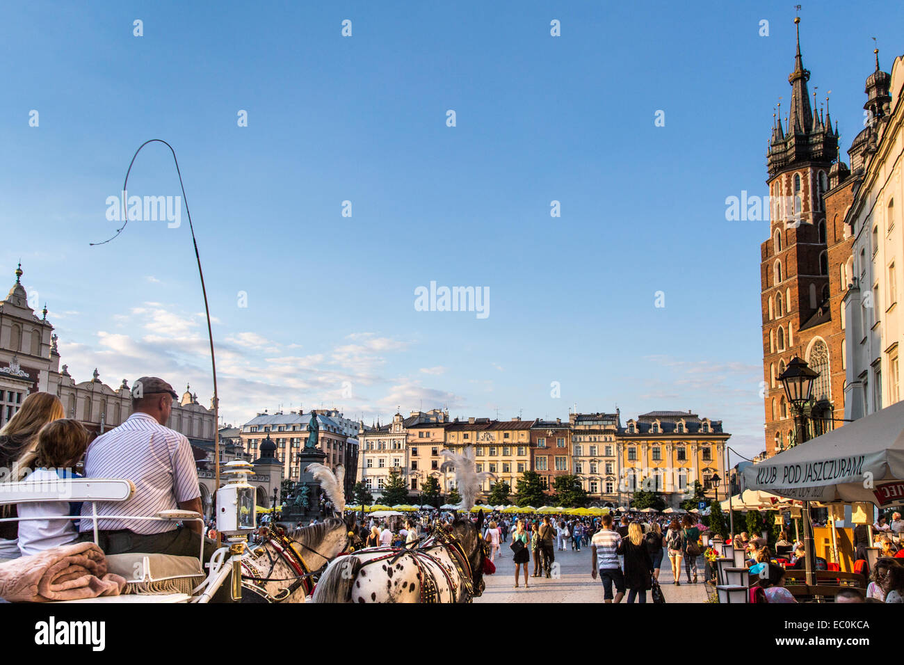 Rynek Glowny in Old City of Krakow, Poland Stock Photo