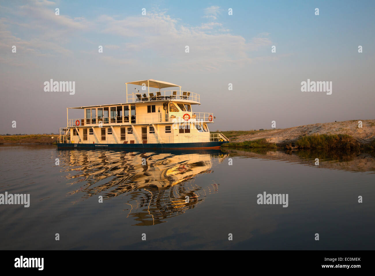 Zambezi Voyager houseboat Chobe river, Chobe national park, Botswana Stock Photo