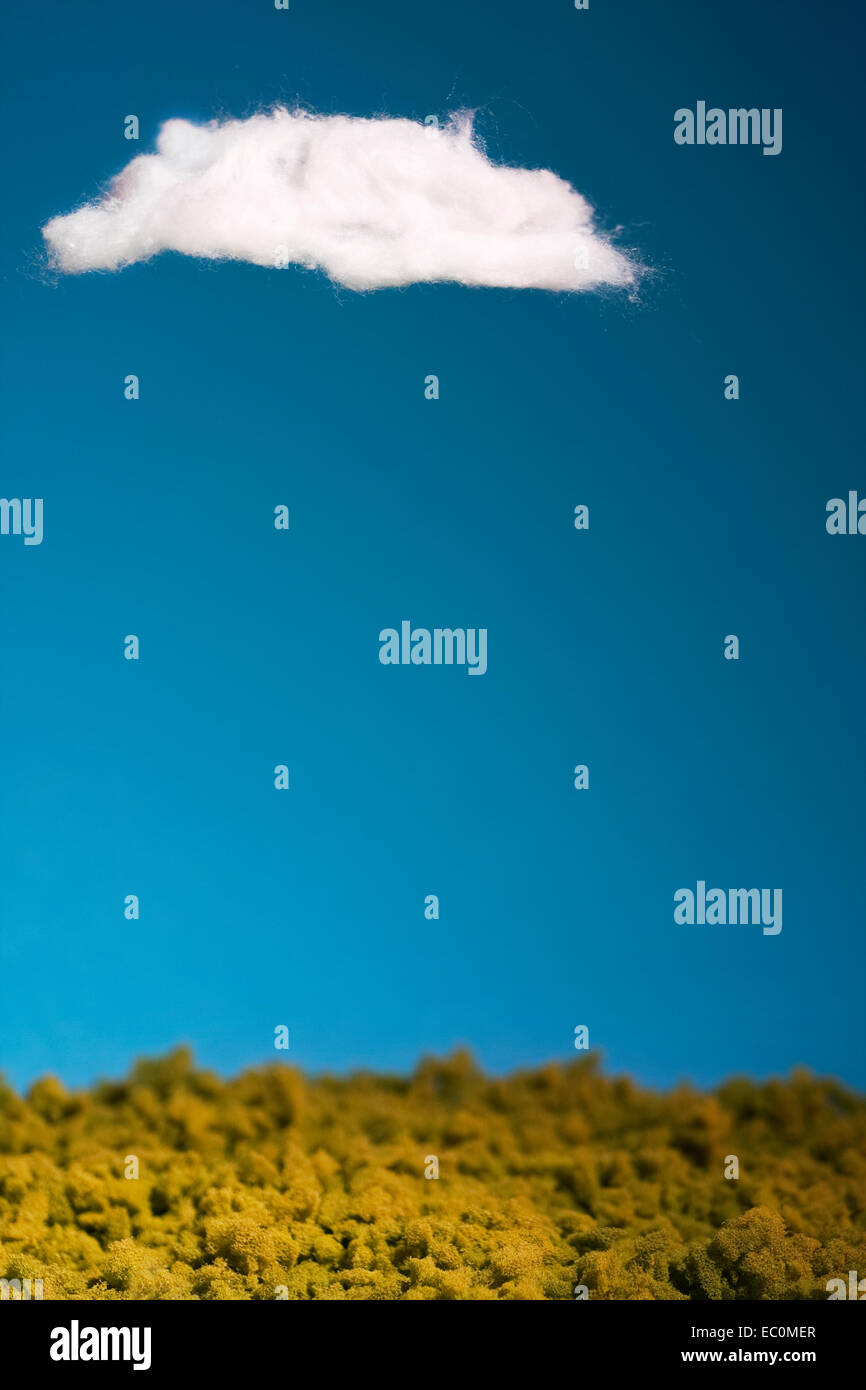Floating Cloud made out of cotton wool Stock Photo Alamy