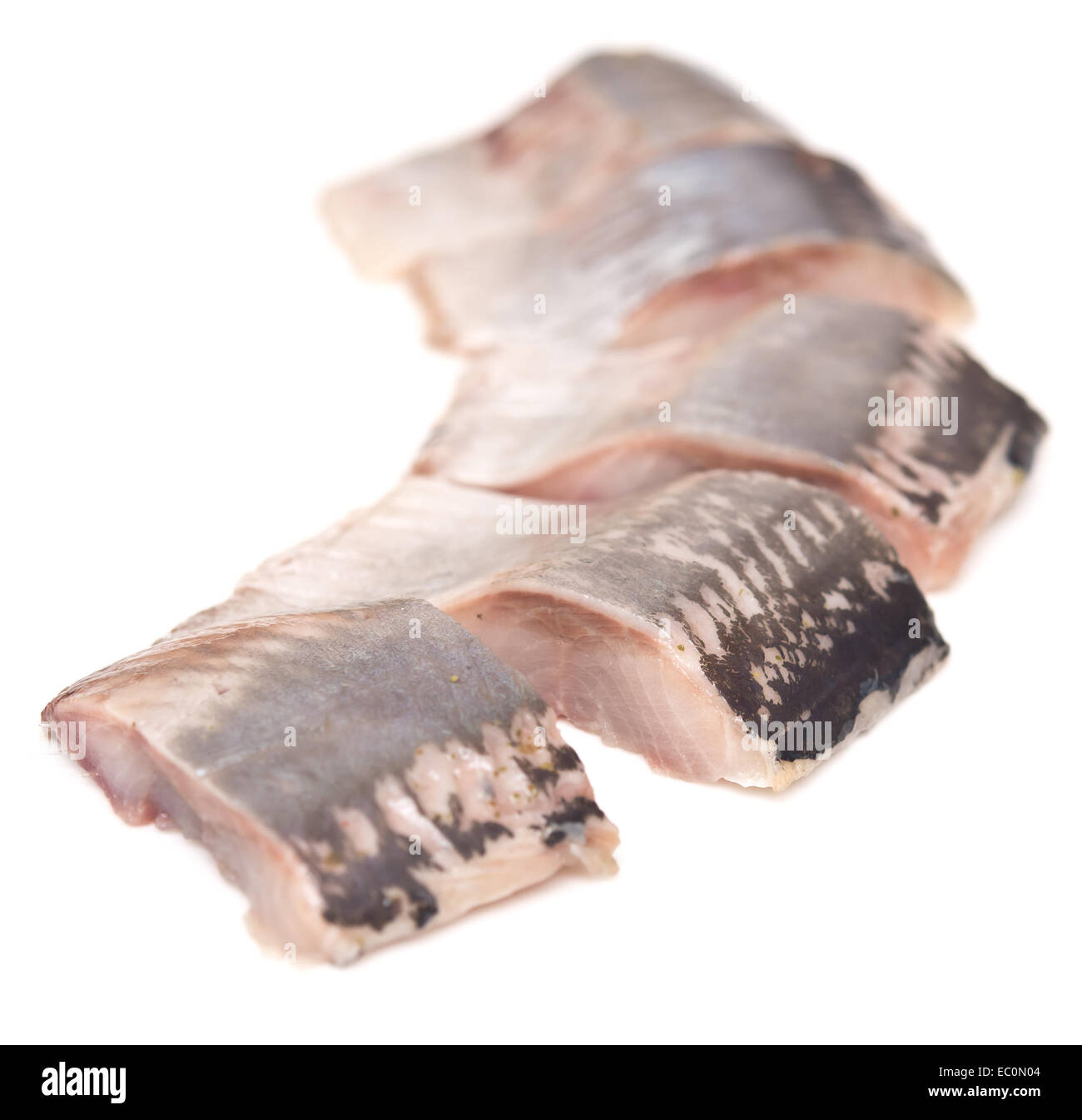 fillet of herring on white background Stock Photo Alamy