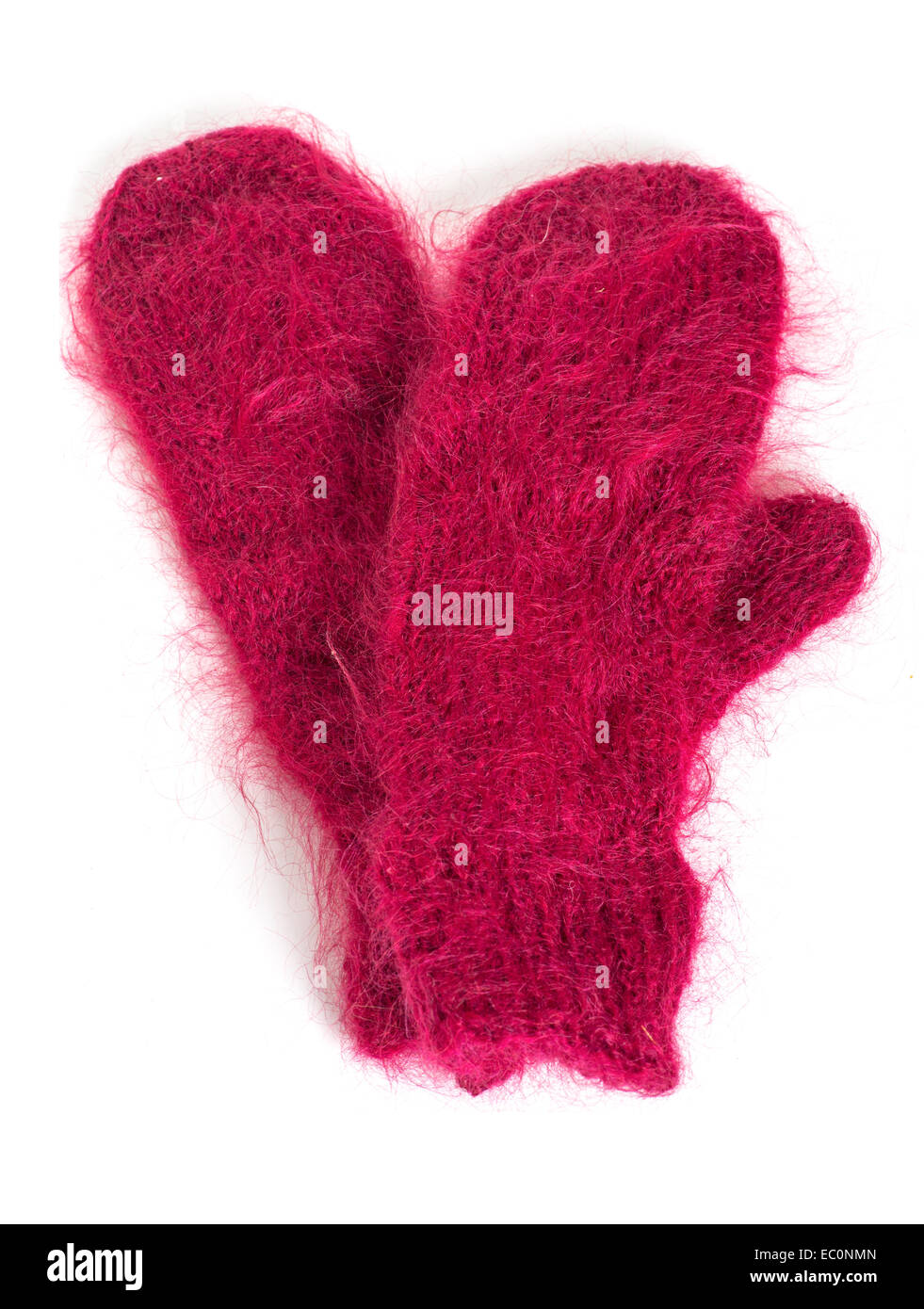 A pair of soft mohair mittens Stock Photo