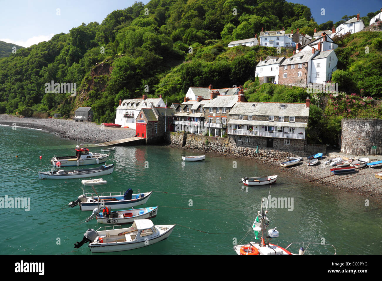 The harbour, Clovelly, Devon. Stock Photo
