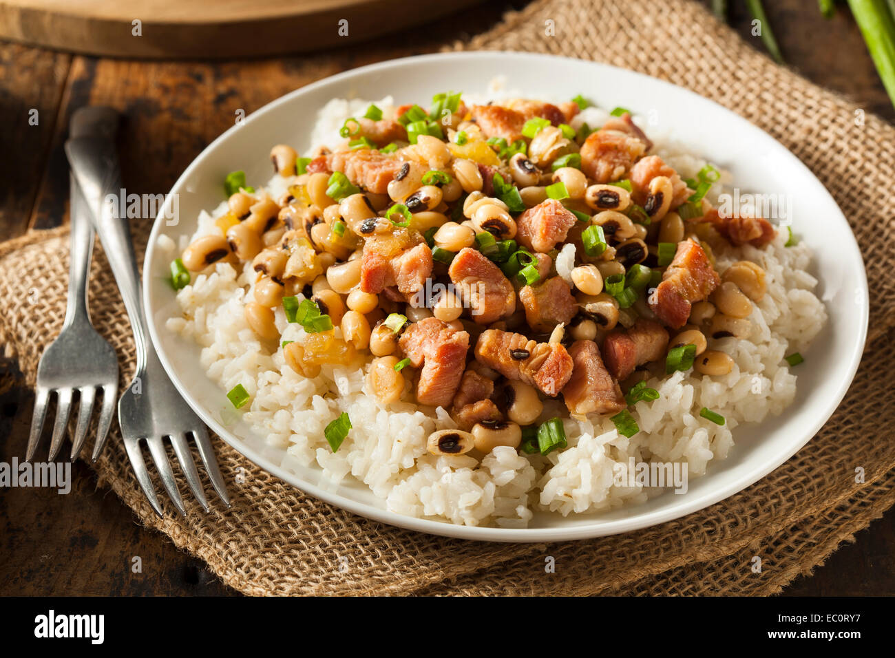 Homemade Southern Hoppin John with Rice and Pork Stock Photo Alamy
