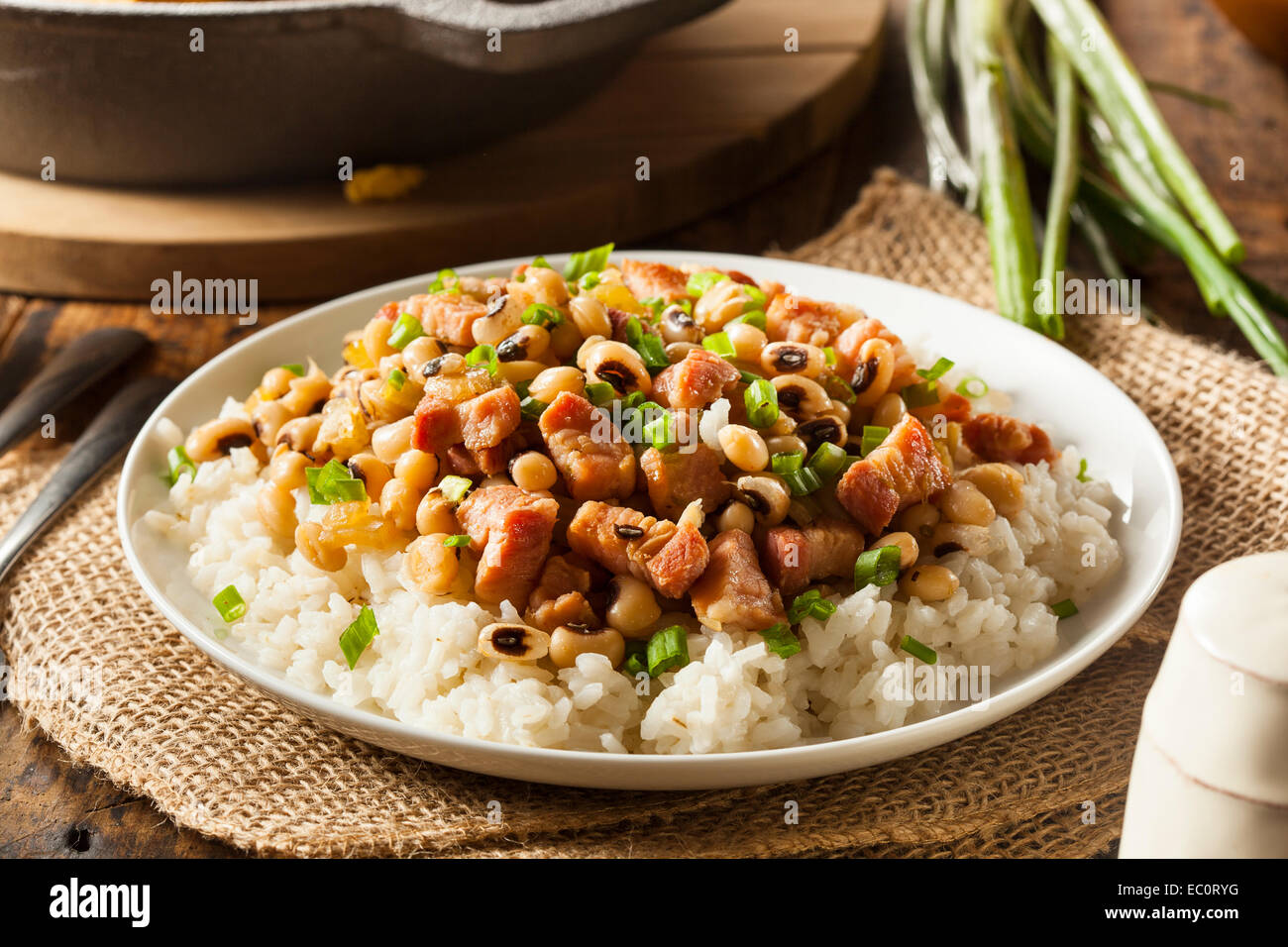 Homemade Southern Hoppin John with Rice and Pork Stock Photo Alamy