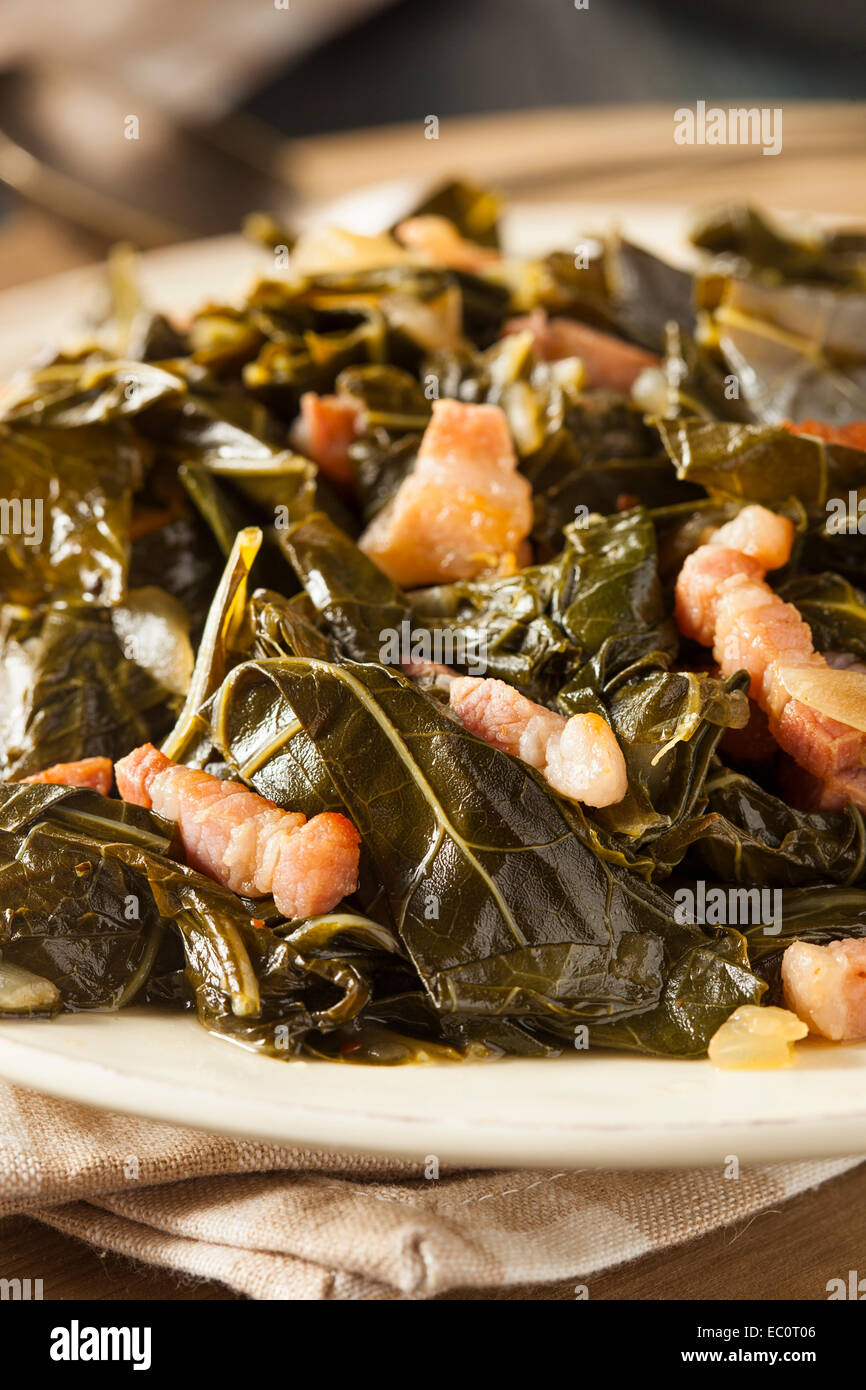 Southern Style Collard Greens with Salt Pork Stock Photo Alamy
